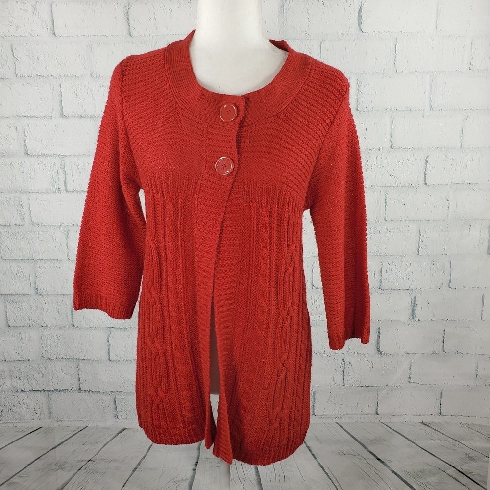 White Stag - Red Open front heavy cardigan